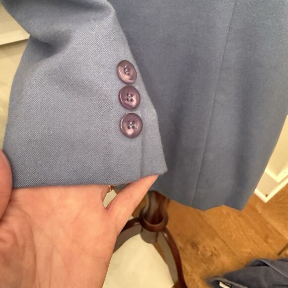 Appleseeds Wool Blazer Sweater Set Women's 14/M Cornflower Blue‎ Turtleneck EUC - Picture 5 of 10